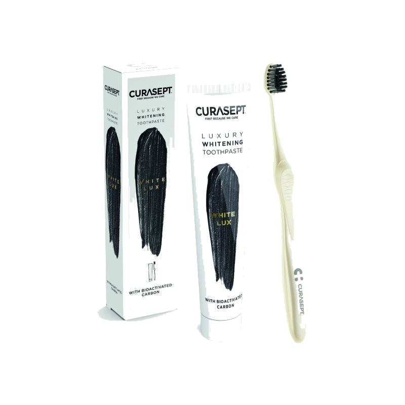 Curasept Pack Luxury Whitening Dentifrice White 75 ml + Brosse à — CURASEPT