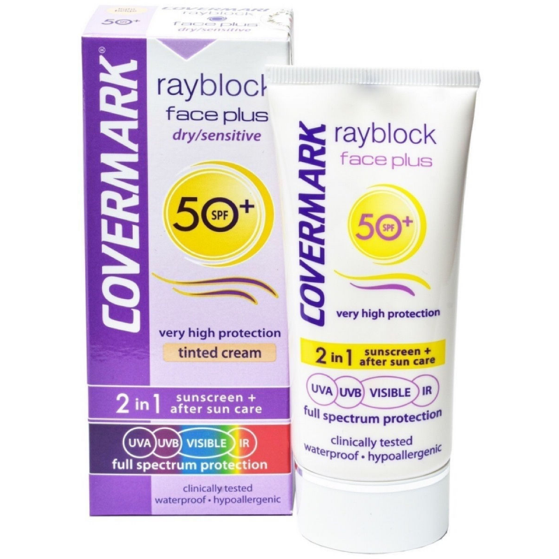 Covermark Rayblock Face Plus Dry/sensitive SPF50+ 2 en 1 Soft Brown — COVERMARK