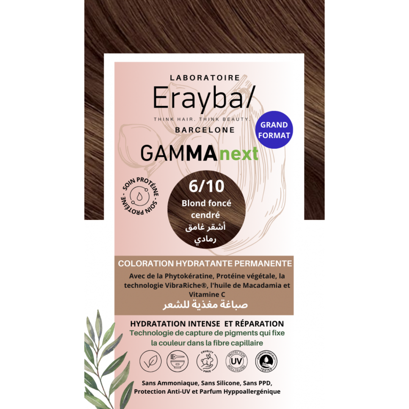 Erayba Coloration Hydratante Permanente Blond Fonce Cendre N°6.10 — visuel 2