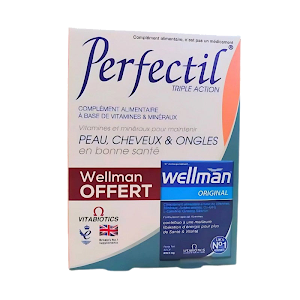 Perfectil Pack Triple Action 30 Comprimés + Wellman Original Offert