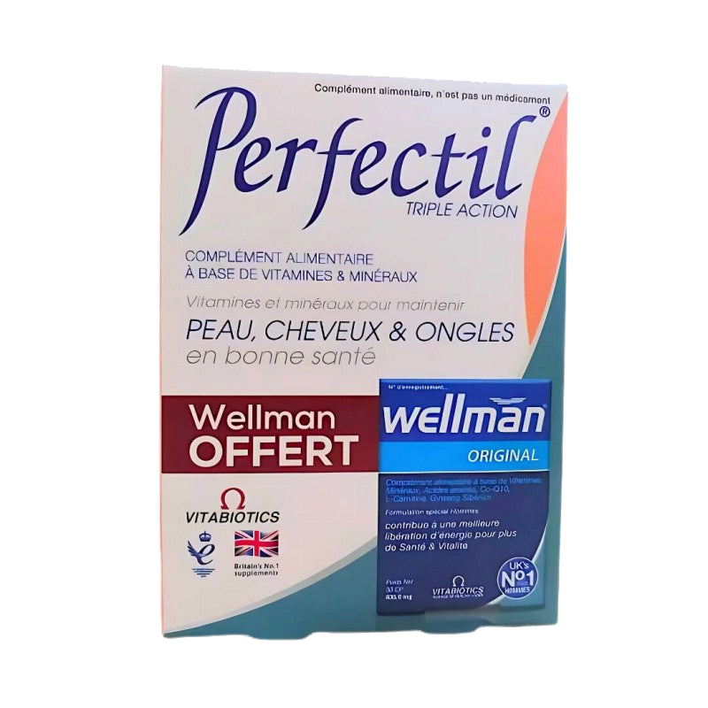 Perfectil Pack Triple Action 30 Comprimés + Wellman Original Offert — PERFECTIL