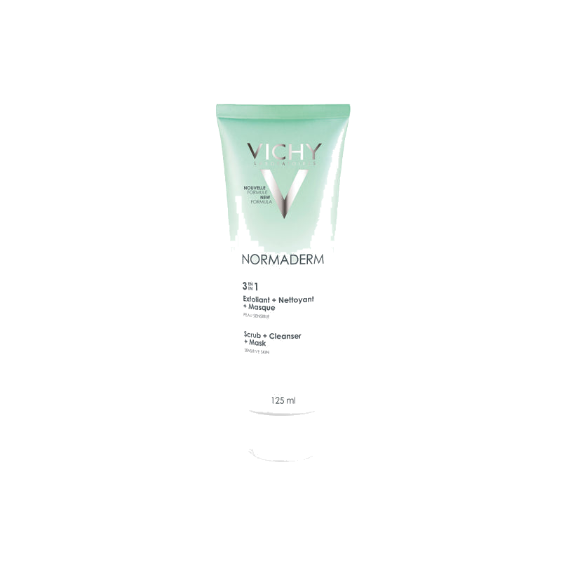 Vichy Normaderm 3en1 Exfoliant Nettoyant Masque Peau Mixte à Grasse — VICHY