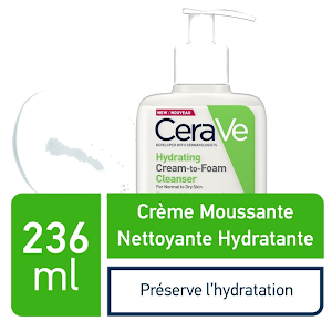 CeraVe Crème Moussante Nettoyante Hydratante Peau Normale à Sèche 236ml