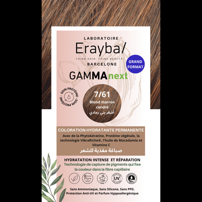 Erayba Coloration Hydratante Permanente Blond Marron N°7.61 — ERAYBA