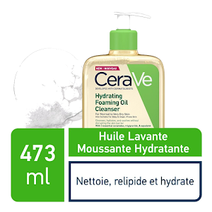 CeraVe Huile Lavante Moussante Hydratante Peau Très Sèche à Atopique 473ml