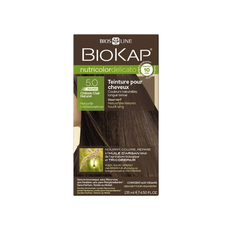 Biokap – Nutricolor Delicato Rapid 5.0 Châtain Clair Naturel 135ml — BIOKAP