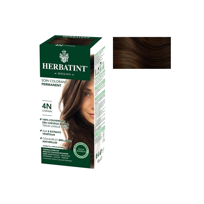 Herbatint- Coloration Cheveux Naturelle 4N Châtain - 150ml — HERBATINT