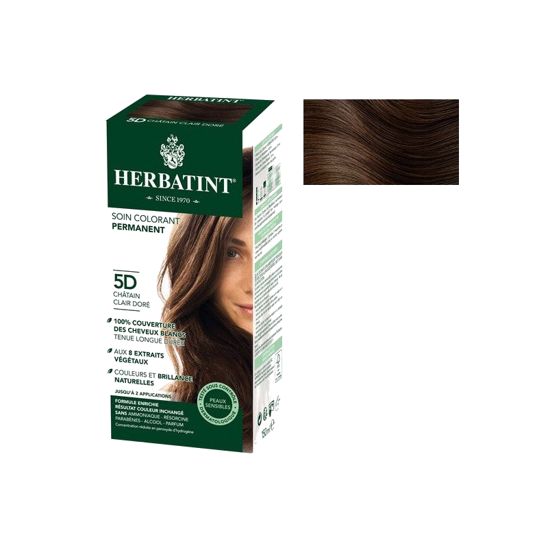 Herbatint- Coloration Cheveux Naturelle 5D Châtain Claire Doré - 150ml — HERBATINT