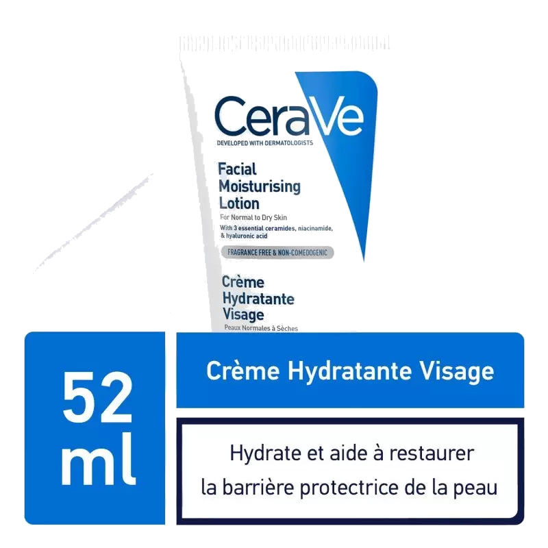 CeraVe Crème Hydratante Visage Peau Normale à Sèche 52ml — CERAVE