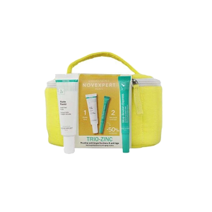 Novexpert Pack Trousse Fluide Purte Trio Zinc 30ml + Stop Bouton 7ml
