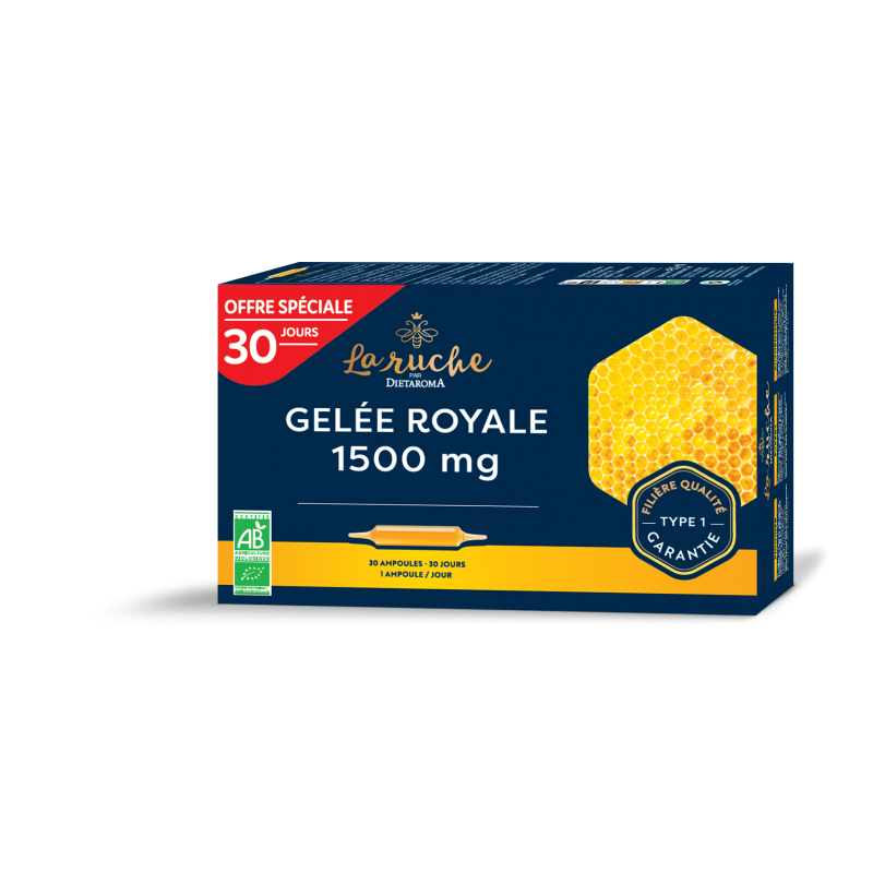 Dietaroma la Ruche Gelée Royale 1500mg Bio 30 Ampoules — DIETAROMA