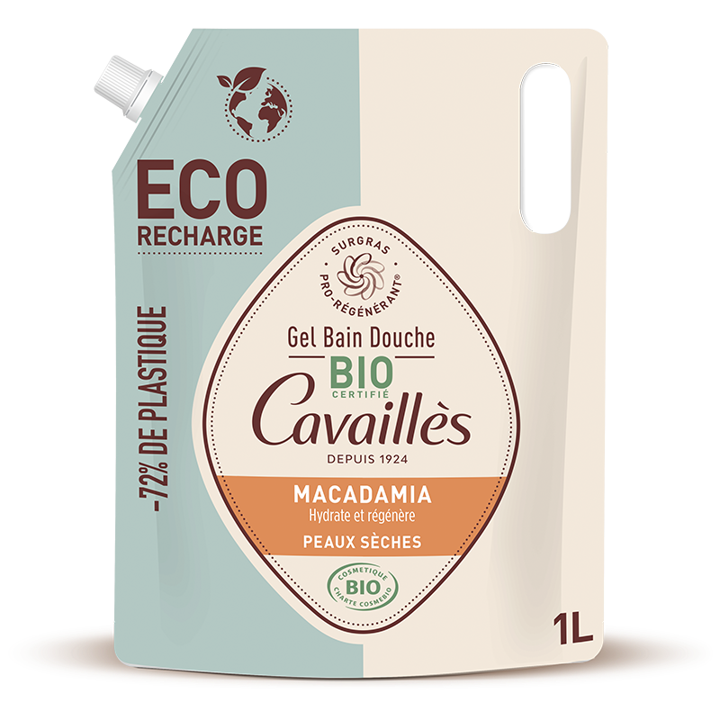 Roge Cavailles Eco-Recharge Huile Macadamia Gel Bain Douche Bio 1l — ROGE CAVAILLES