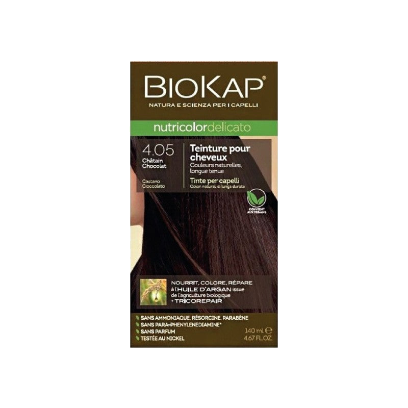 Biokap –Nutricolor Delicato 4.05 Châtain Chocolat 140mlRAPID — BIOKAP