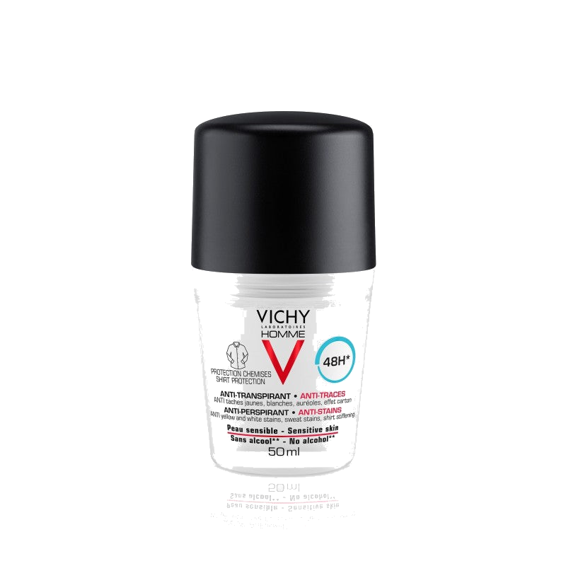 Vichy Homme Déodorant Bille anti-Traces 48H Protection Chemises Peau — VICHY