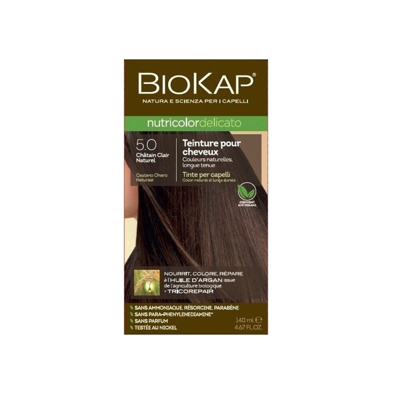 Biokap Nutricolor Delicato 5.0 Châtain Clair Naturel 140ml — BIOKAP