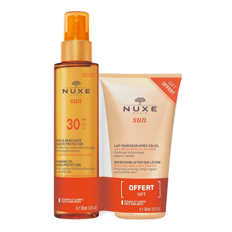 Nuxe Sun Pack Huile Solaire Bronzante SPF30 150ml + Lait Fraicheur — NUXE