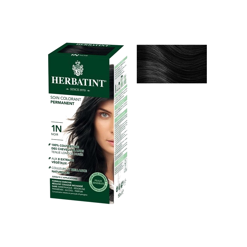 Herbatint- Coloration Cheveux Naturelle 1N Noir - 150ml — HERBATINT