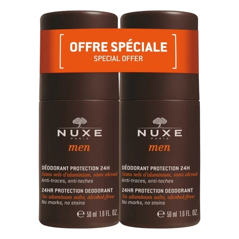 Nuxe Men Déodorant Protection 24H Roll On 50 ml Lot de 2 — NUXE