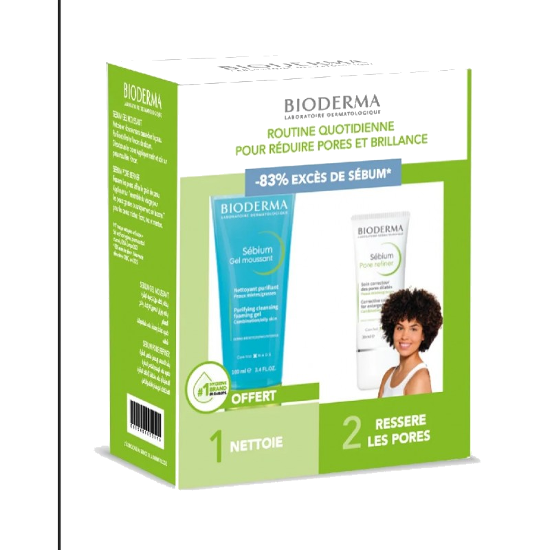 Bioderma Coffret Sebium Pore Refiner 30ml + Sebium Gel Moussant 100ml — BIODERMA